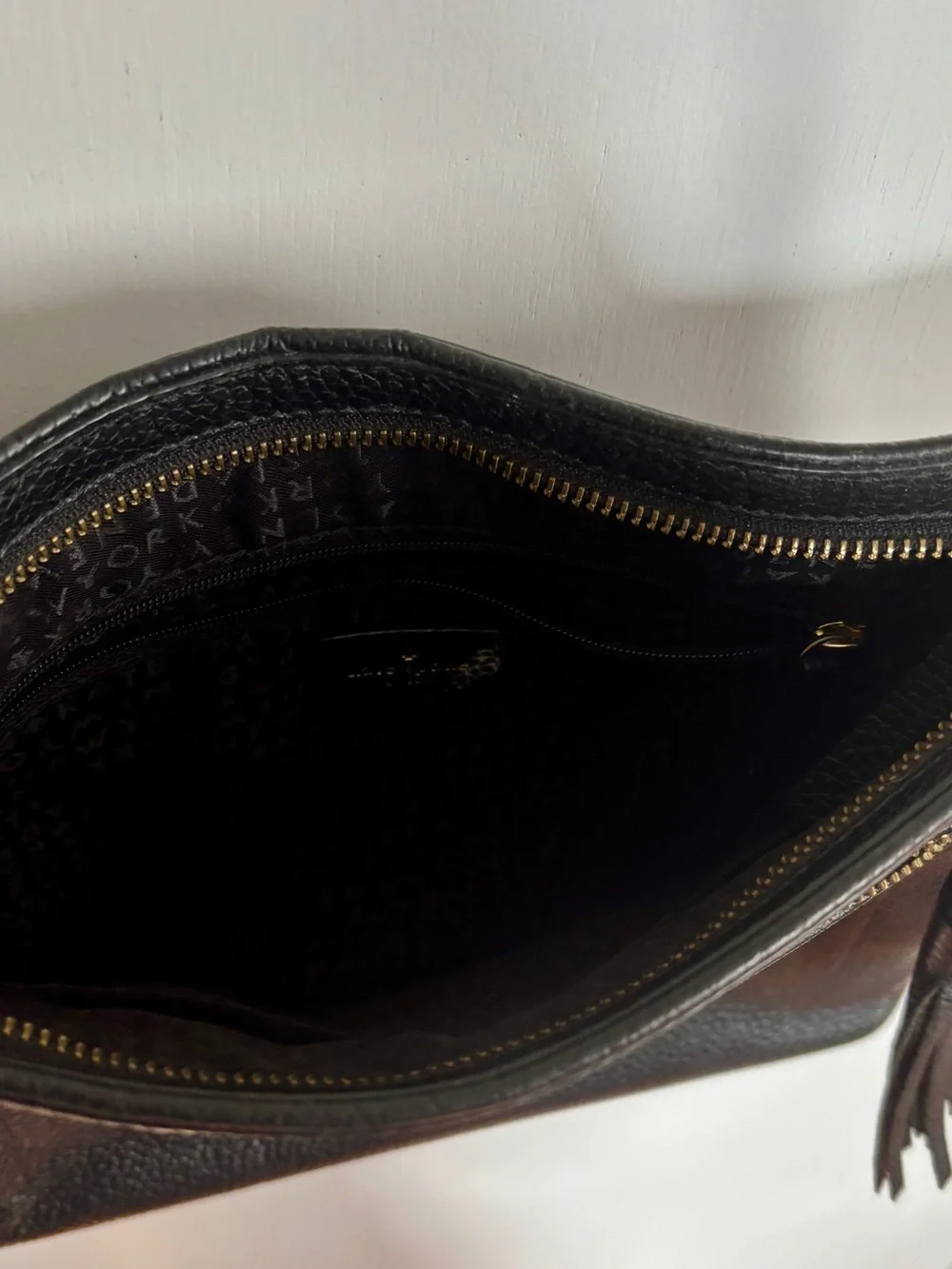 kate spade Black Pebbled Leather Tassel Crossbody